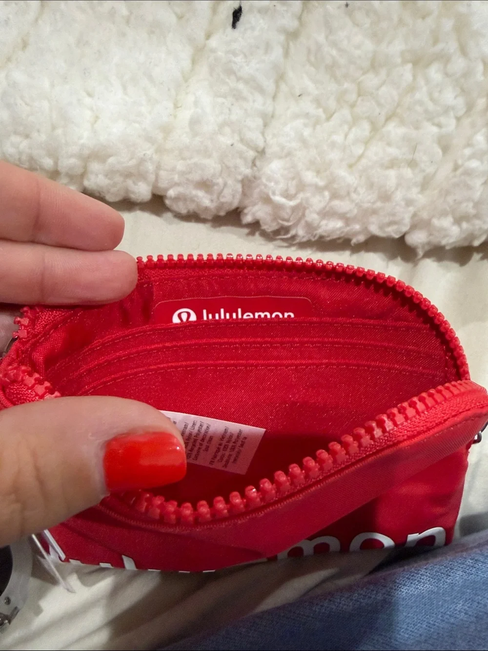 lululemon Red Clipable Card Pouch